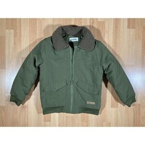 Buffalo David Bitton Army Green Jacket (Kid's Sz 7) Plush Collar / Zipper • EUC